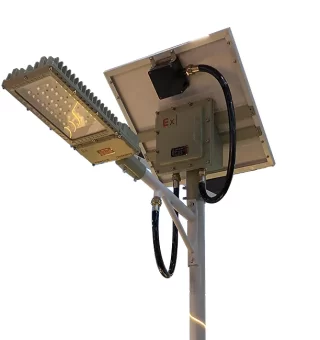 Explosion proof solar street lights with components comply to ATEX / IECEx