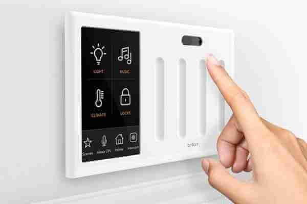 Smart light switch featuring touch controls and energy-saving technology, a key component of smart home automation in Dubai UAE for modern living.